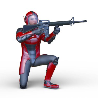 Bir siber kadının 3 boyutlu canlandırması