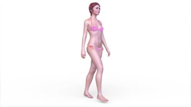 Bikinili bir kadının 3D görüntüsü