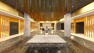 Giriş lobisinin 3 boyutlu görüntülemesi