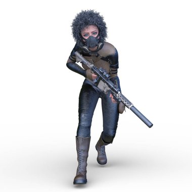 Bir siber kadının 3 boyutlu canlandırması