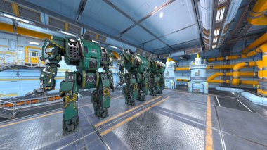 Bir savaş robotunun 3 boyutlu canlandırması