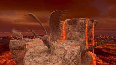 Canavar kale girişinin 3 boyutlu görüntüsü