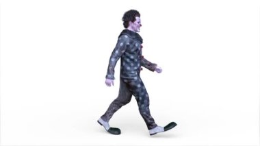 Yürüyen bir palyaçonun 3 boyutlu canlandırması