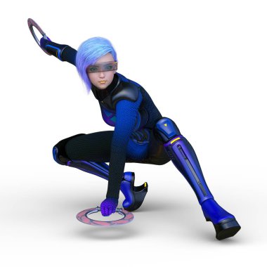 Bir siber kadının 3 boyutlu canlandırması