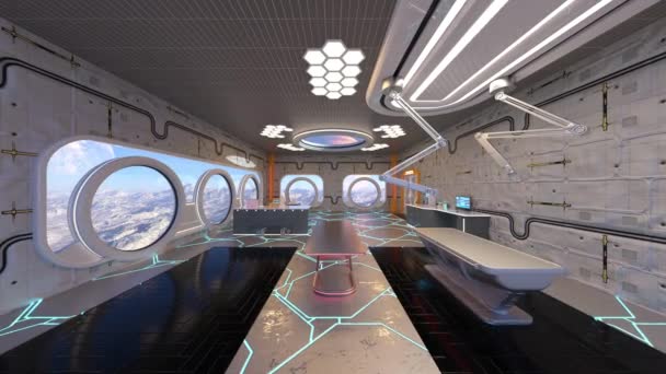 Rendering Conference Room Spaceship — Stock Video