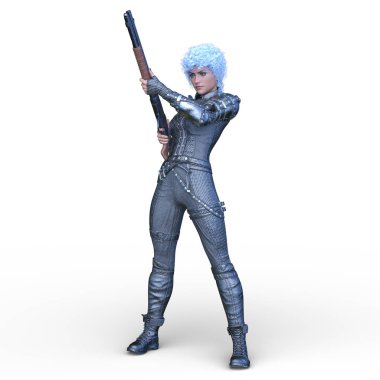 Bir siber kadının 3 boyutlu canlandırması