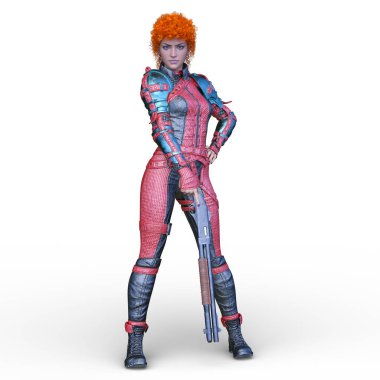 Bir siber kadının 3 boyutlu canlandırması