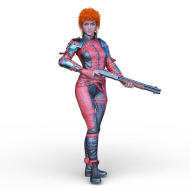 Bir siber kadının 3 boyutlu canlandırması