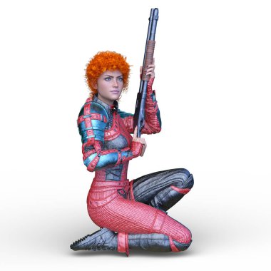 Bir siber kadının 3 boyutlu canlandırması