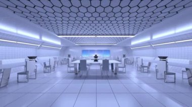 Uzay gemisindeki konferans odasının 3D görüntülemesi
