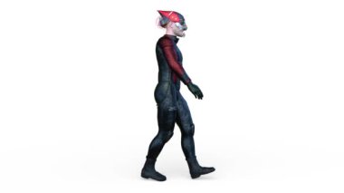 Yürüyen bir siber adamın 3 boyutlu canlandırması