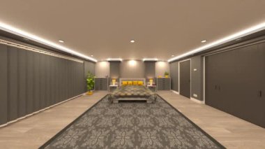 Yatak odasının 3D rendering