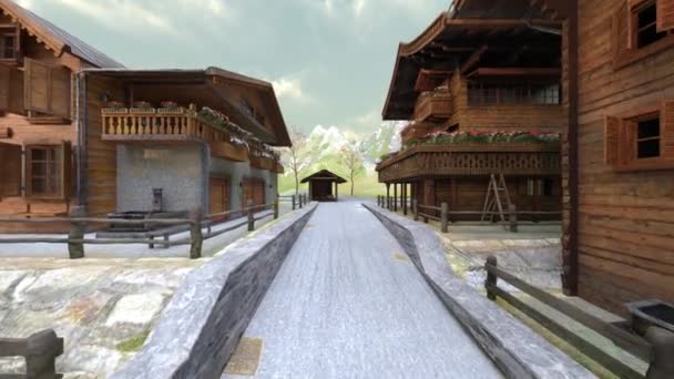 滑雪场小屋3D渲染 — 图库视频影像