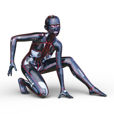 Dişi bir sayborgun 3D canlandırması
