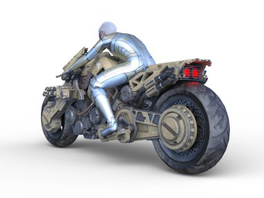 3D rendering of a cyber man rider