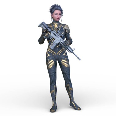 Bir siber kadının 3 boyutlu canlandırması