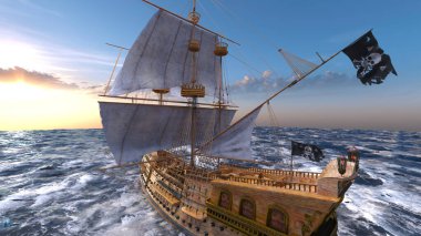Bir korsan gemisinin 3D görüntülemesi