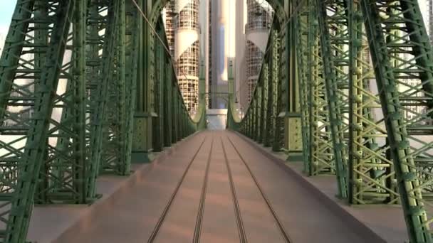 Redarea Podului Unde Trece Tramvaiul — Videoclip de stoc