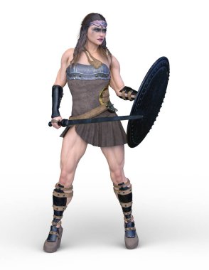 Dişi bir gladyatörün 3 boyutlu canlandırması