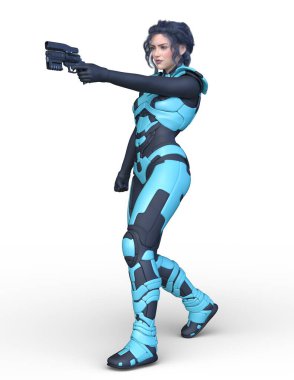 Bir siber kadının 3 boyutlu canlandırması