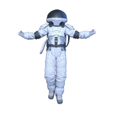 Bir erkek astronotun 3 boyutlu canlandırması