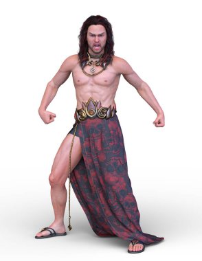 Bir erkek savaşçının 3 boyutlu görüntüsü