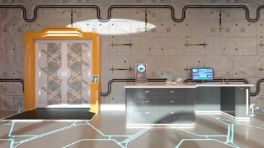 Uzay aracındaki teftiş odasının 3 boyutlu görüntülenmesi