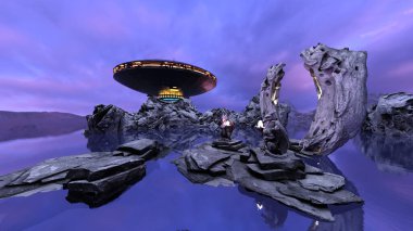 UFO 'nun 3B canlandırması.