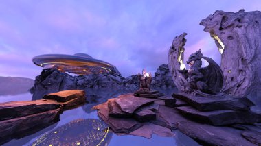 UFO 'nun 3B canlandırması.