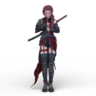 3 boyutlu kadın eskrimci.