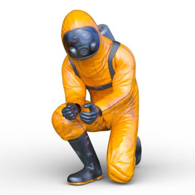 Bir erkek astronotun 3 boyutlu canlandırması