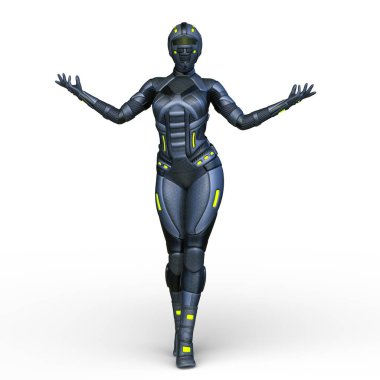 Bir siber kadının 3 boyutlu canlandırması