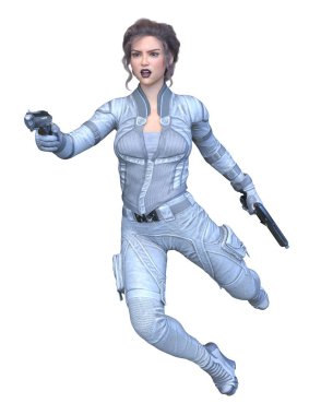 bir kadın savaşçı 3D render