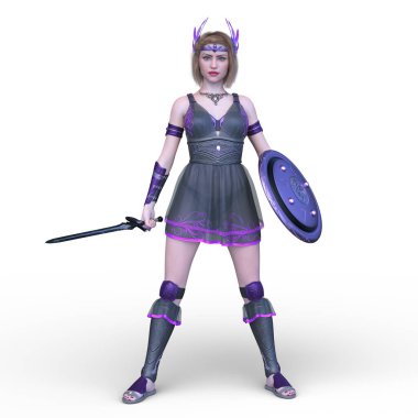 Dişi bir gladyatörün 3 boyutlu canlandırması