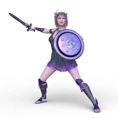 Dişi bir gladyatörün 3 boyutlu canlandırması