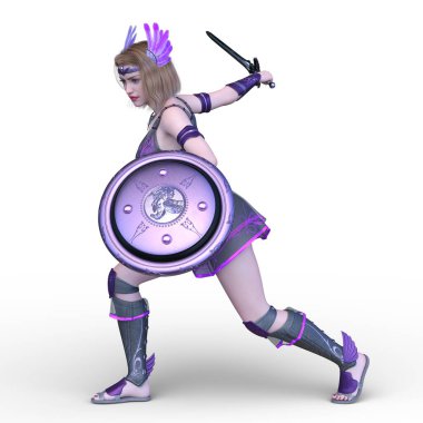 Dişi bir gladyatörün 3 boyutlu canlandırması