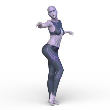 Dişi bir uzaylının 3D görüntüsü