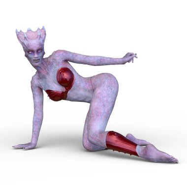 Dişi bir uzaylının 3D görüntüsü