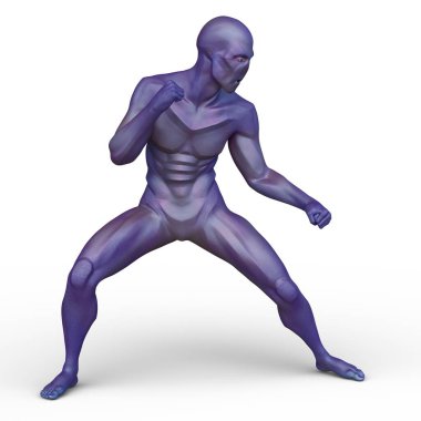 erkek bir cyborg 3D render