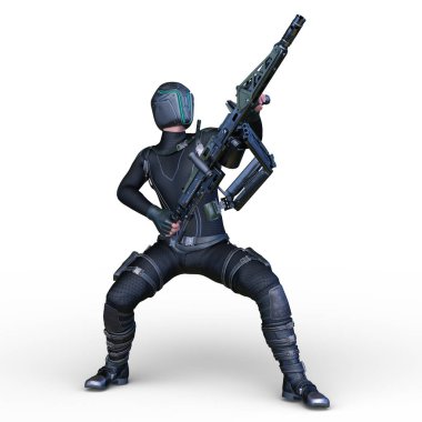 Bir siber savaşçının 3 boyutlu canlandırması