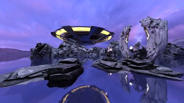 UFO 'nun 3B canlandırması.