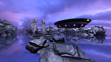 UFO 'nun 3B canlandırması.