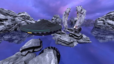 UFO 'nun 3B canlandırması.