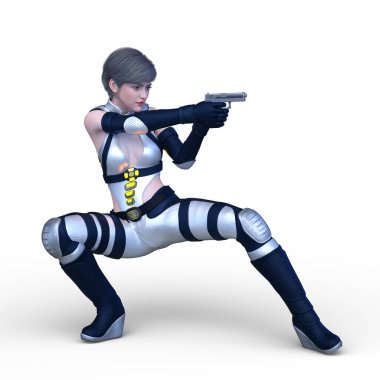 Bir siber kadının 3 boyutlu canlandırması