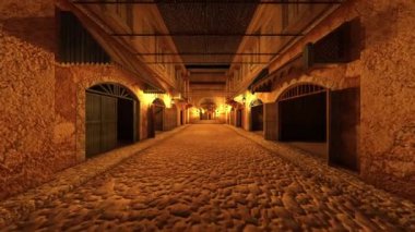 Parke taşlı sokakların 3 boyutlu canlandırması