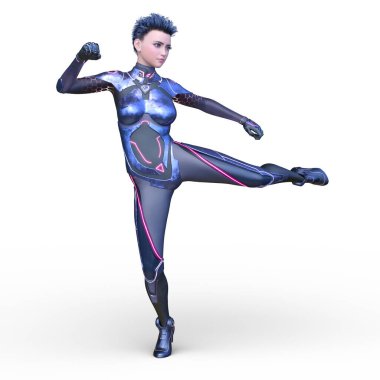 Bir siber kadının 3 boyutlu canlandırması