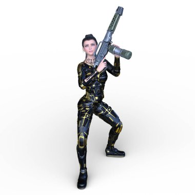 Bir siber kadının 3 boyutlu canlandırması