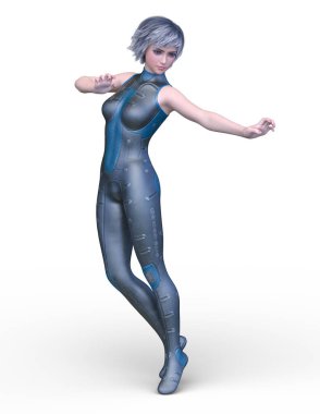 Bir siber kadının 3 boyutlu canlandırması