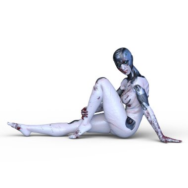 Dişi bir sayborgun 3D canlandırması