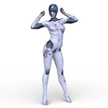 Dişi bir sayborgun 3D canlandırması